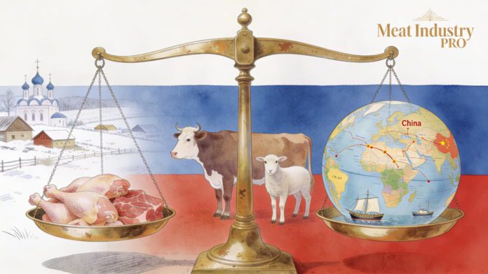 "Мясной рынок России 2025–2026: балансировка между внутренним насыщением и экспортным ростом, весы между мясом и глобусом на фоне российской деревни и животных"